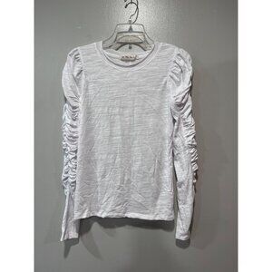We The Free‎ Women’s White Ruched Sleeve Long Sleeve Top XS